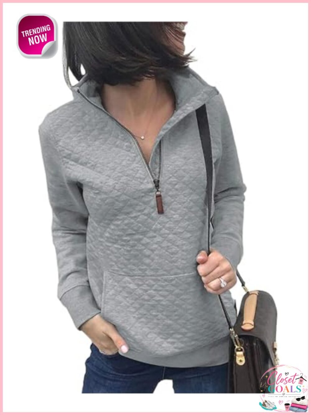 BTFBM Women Quarter Zip Quilted Sweatshirt Fleece Pullover